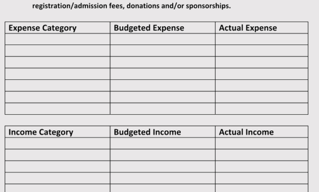 Simple Event Budget Planner Template