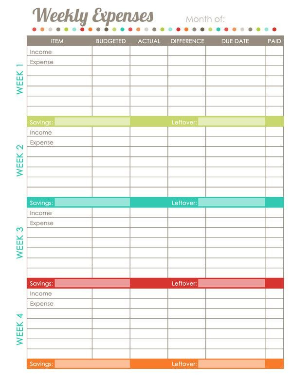 Simple Quick Budget Template