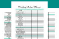 Simple Wedding Budget Spreadsheet Template Uk