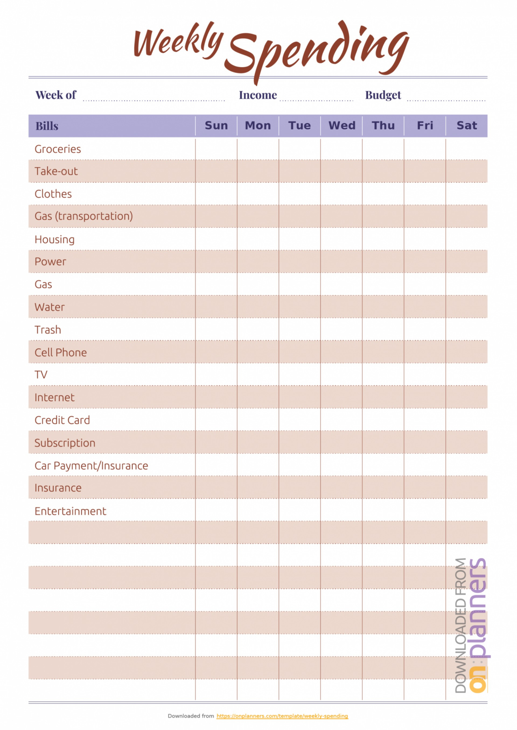 Stunning Budget And Bill Planner Template